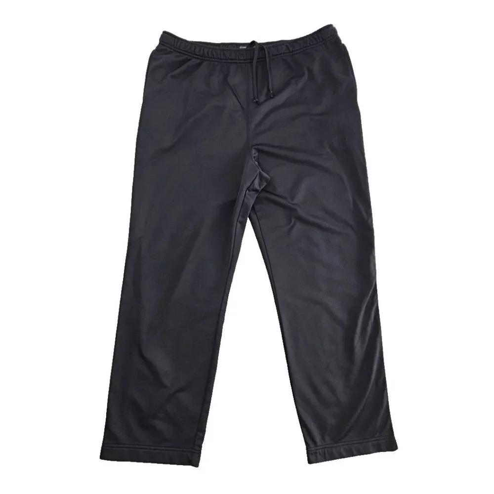 Lands' End Double‎ Stripe Jogger Men's XL (40-42) Black Drawstring Elastic Waist